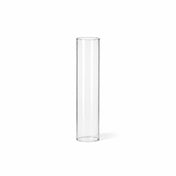 Glass Chimney Candle Shade 2.5" x 12" empty cylinder open at both ends on a white backdrop - thumbnail number 1