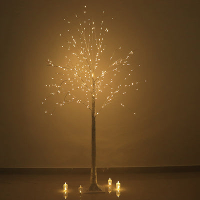 Lighted Birch Tree 6ft with 350 LEDs – Dimmable Plug-in White/Warm White Fairy Lights, Remote Timer Included and Detachable Base - thumbnail number 2
