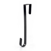 Black metal over-the-door wreath hanger on a white background - thumbnail number 1