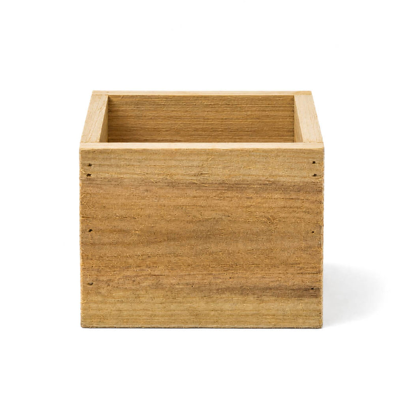 Handmade 4-inch square untreated wooden berry box on a white background - thumbnail number 1