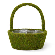 Empty preserved natural moss basket with a plastic liner - thumbnail number 1