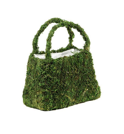 Natural Preserved Moss Purse Planter 8" - thumbnail number 2