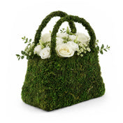 Natural preserved moss purse planter on a white background - thumbnail number 2
