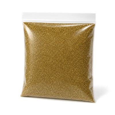 One-pound bag of German glass glitter in gold on a white background - thumbnail number 2