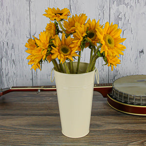 Cream White French Flower Market 11" Bucket