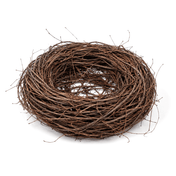 Grapevine twig bird nest on a white background - thumbnail number 1