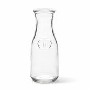 8" Milk Bottle Vase made of clear glass on a white background - thumbnail number 1