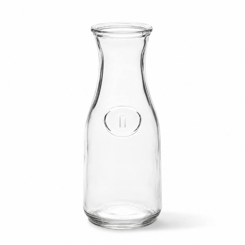 8" Milk Bottle Vase made of clear glass on a white background - thumbnail number 1