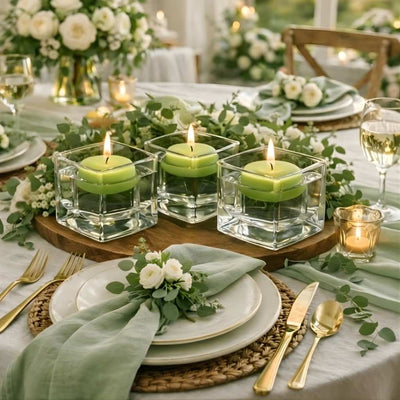 Richland Floating Candles 3" Green Set of 24 - thumbnail number 5