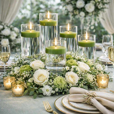 Richland Floating Candles 3" Green Set of 24 - thumbnail number 4