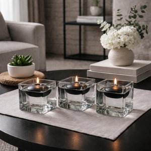 Richland Floating Candles 3" Black Set of 24