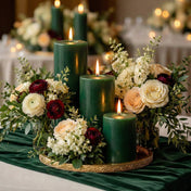 Richland Pillar Candles 3"x6" Dark Green Set of 12 - thumbnail number 8