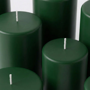 Richland Pillar Candles 3"x6" Dark Green Set of 24
