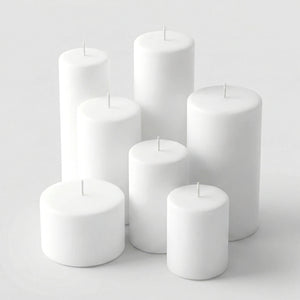 Richland Pillar Candles 3"x9" White Set of 6