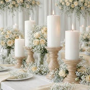 Richland Pillar Candles 3"x3", 3"x6" & 3"x9" White Set of 36 - thumbnail number 4