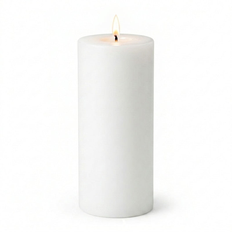 Richland 4" x 9" White Pillar Candle - thumbnail number 2