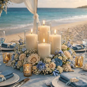 Richland 4" x 12" Ivory Pillar Candle Set of 6