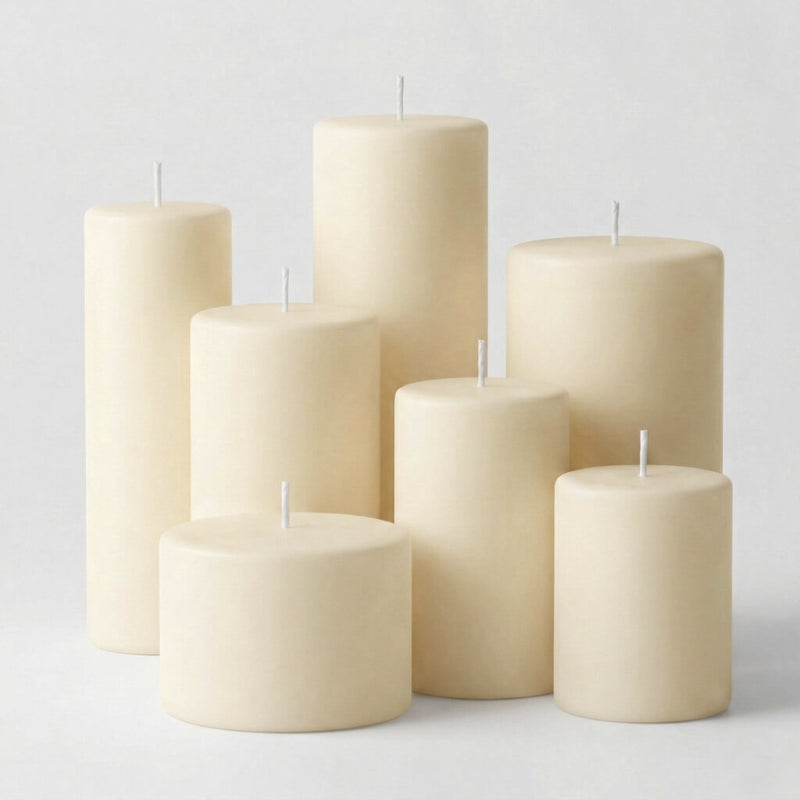 Richland 4" x 12" Ivory Pillar Candle Set of 6 - thumbnail number 3