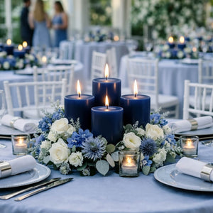 Richland 4" x 6" Navy Blue Pillar Candles Set of 6