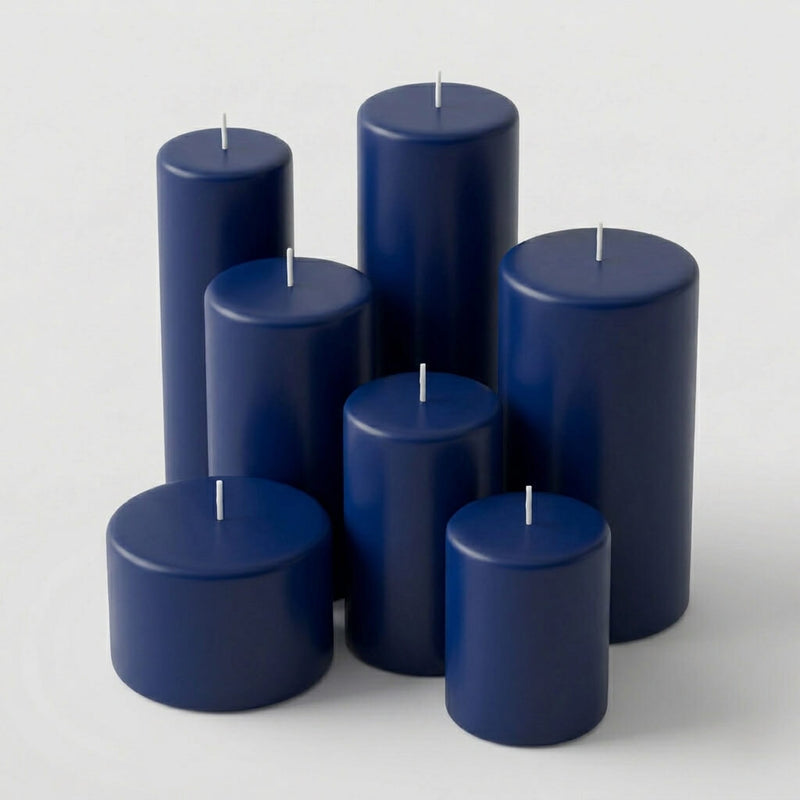 Richland 4" x 12" Navy Blue Pillar Candle - thumbnail number 4