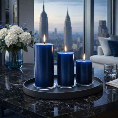 Richland 4" x 12" Navy Blue Pillar Candle - thumbnail number 10