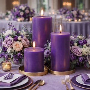 Richland 4" x 12" Purple Pillar Candle Set of 6