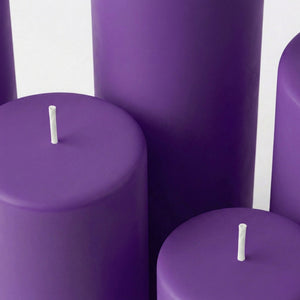 Richland 4" x 12" Purple Pillar Candle Set of 6