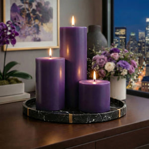 Richland 4" x 12" Purple Pillar Candle Set of 6