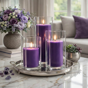 Richland 4" x 12" Purple Pillar Candle Set of 6
