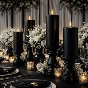 Richland 4" x 4" Black Pillar Candle