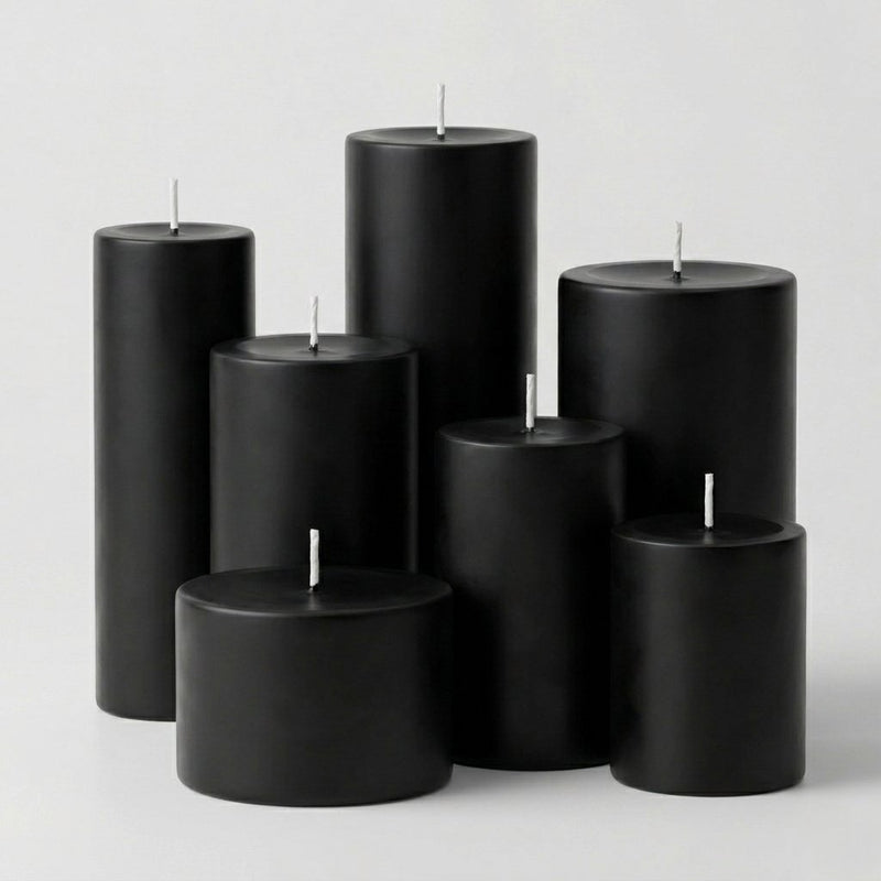 Richland Pillar Candles 3"x3" Black Set of 12 - thumbnail number 3