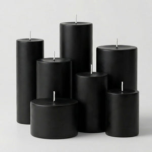 Richland 4" x 4" Black Pillar Candle