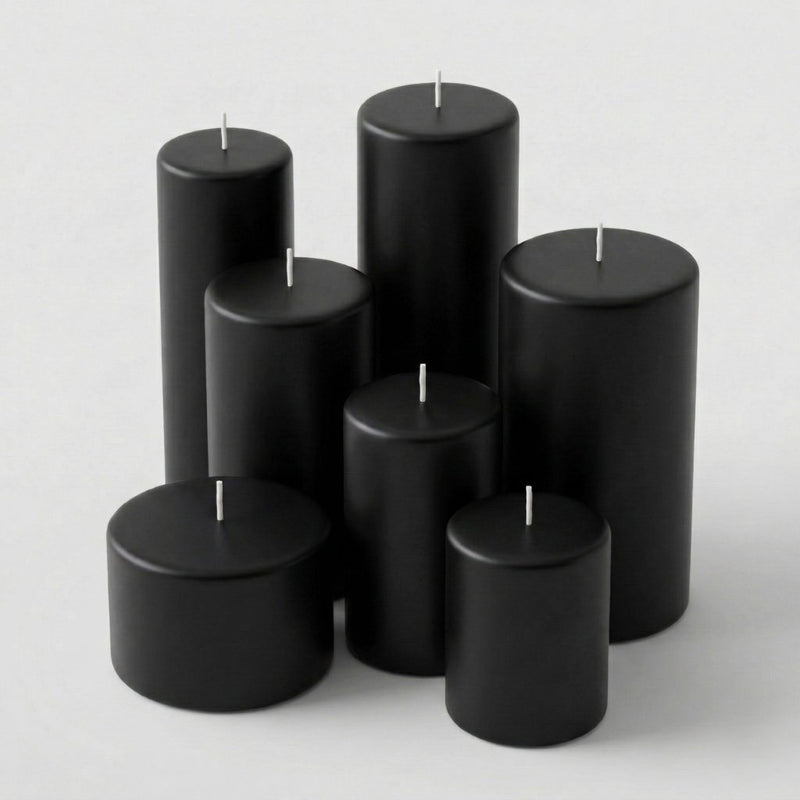 Richland Pillar Candles 3"x3" Black Set of 12 - thumbnail number 4