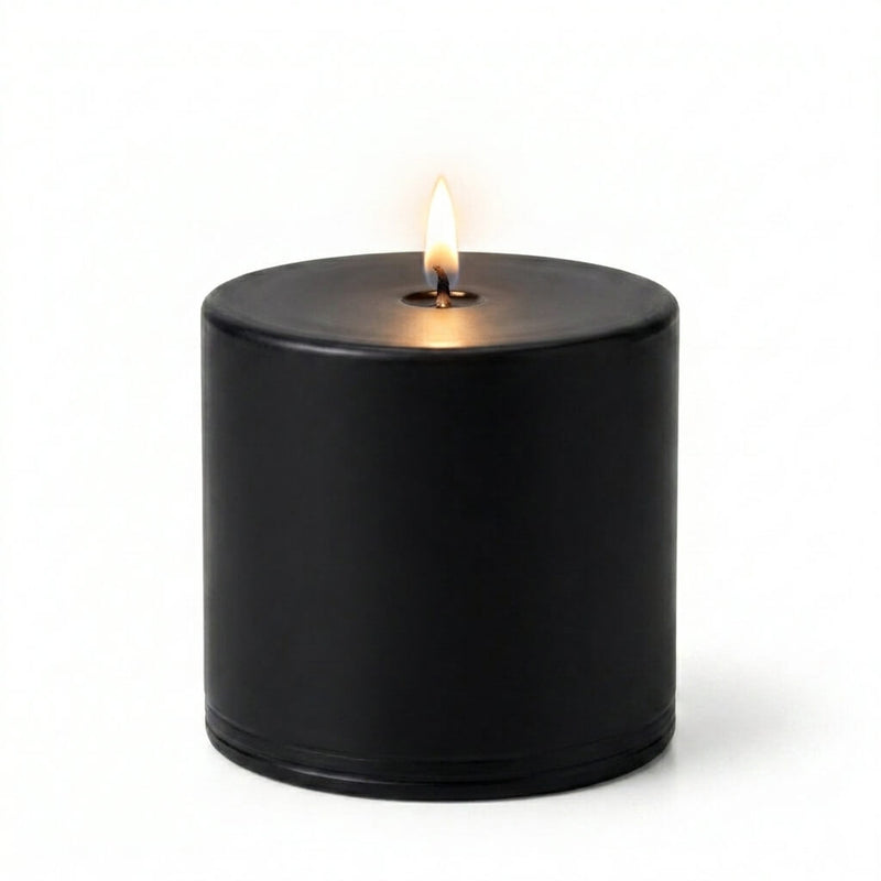 Richland 4" x 4" Black Pillar Candle - thumbnail number 2