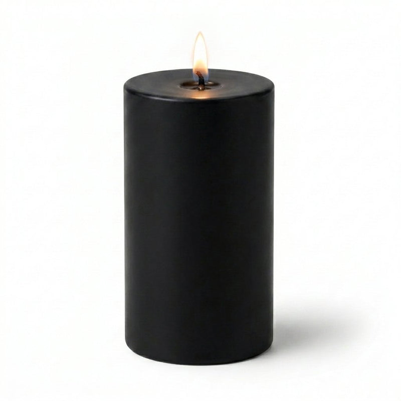 Richland 4" x 6" Black Pillar Candles Set of 6 - thumbnail number 2