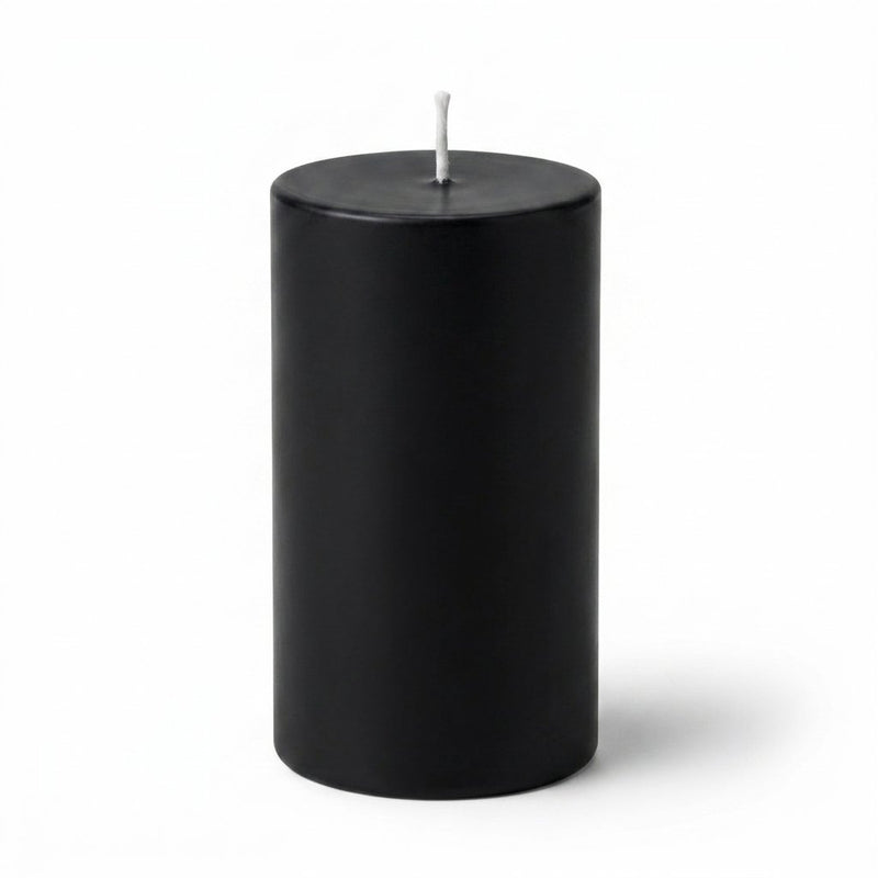 Richland 4" x 6" Black Pillar Candles Set of 6 - thumbnail number 1