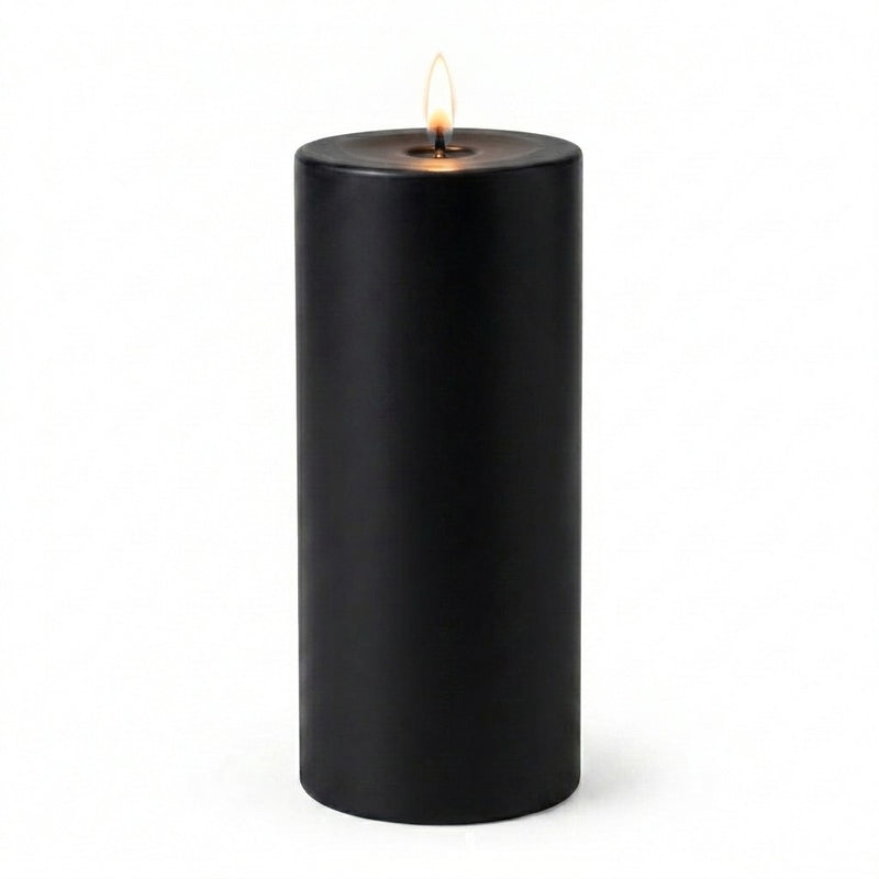 Richland 4" x 9" Black Pillar Candle - thumbnail number 2