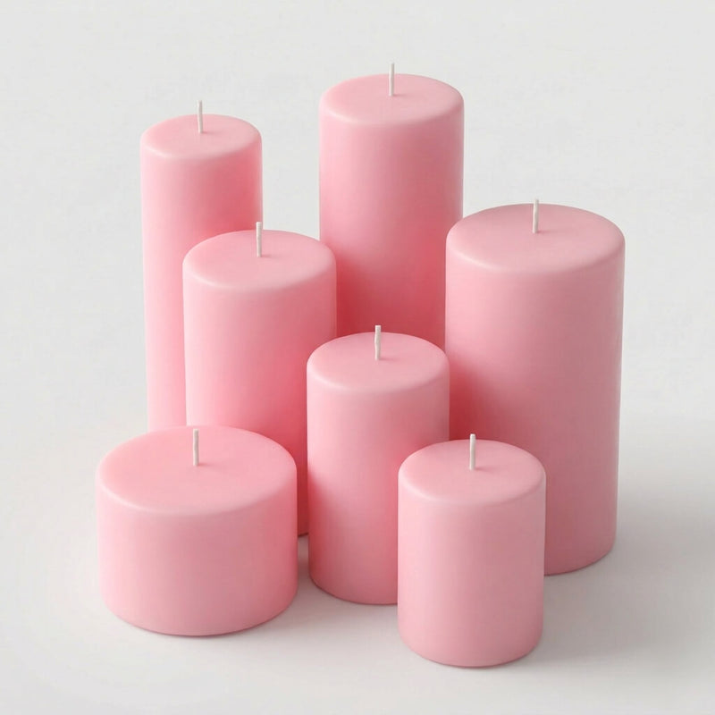 Richland 4" x 6" Pink Pillar Candle - thumbnail number 4