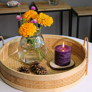 Richland Rustic Pillar Candle 3"x 3" Purple Set of 12