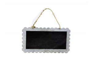 Scallop Edge Zinc Frame Hanging Chalkboard 10" x 19"