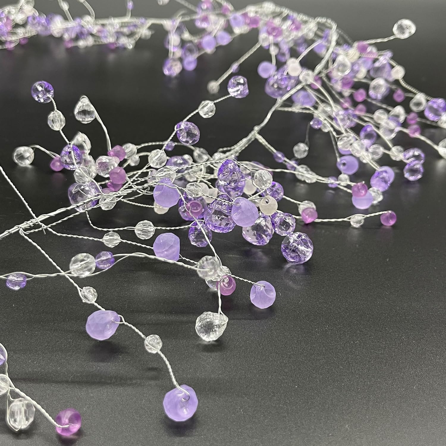 touch of lavender crystal garland 4ft