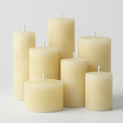 Richland Rustic Pillar Candle 3"x 9" Ivory Set of 6 - thumbnail number 3