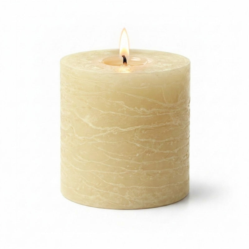 Richland Rustic Pillar Candle 3"x 3" Ivory - thumbnail number 2