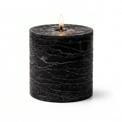 Richland Rustic Pillar Candle 3"x 3" Black - thumbnail number 2