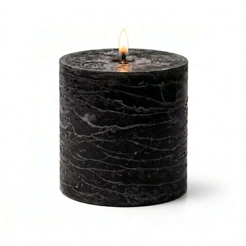 Richland Rustic Pillar Candle 3"x 3" Black - thumbnail number 2