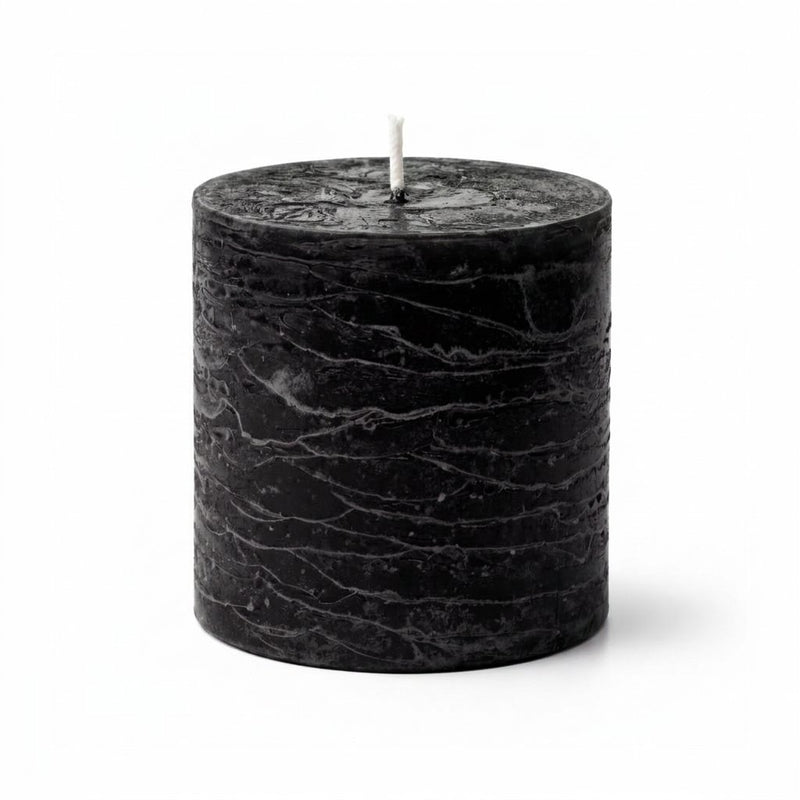 Richland Rustic Pillar Candle 3"x 3" Black - thumbnail number 1