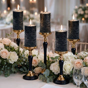 Richland Rustic Pillar Candle 3"x 9" Black Set of 6 - thumbnail number 3