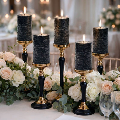 Richland Rustic Pillar Candle 3"x 9" Black Set of 6 - thumbnail number 3