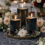 Richland Rustic Pillar Candle 3"x 9" Black Set of 24 - thumbnail number 6