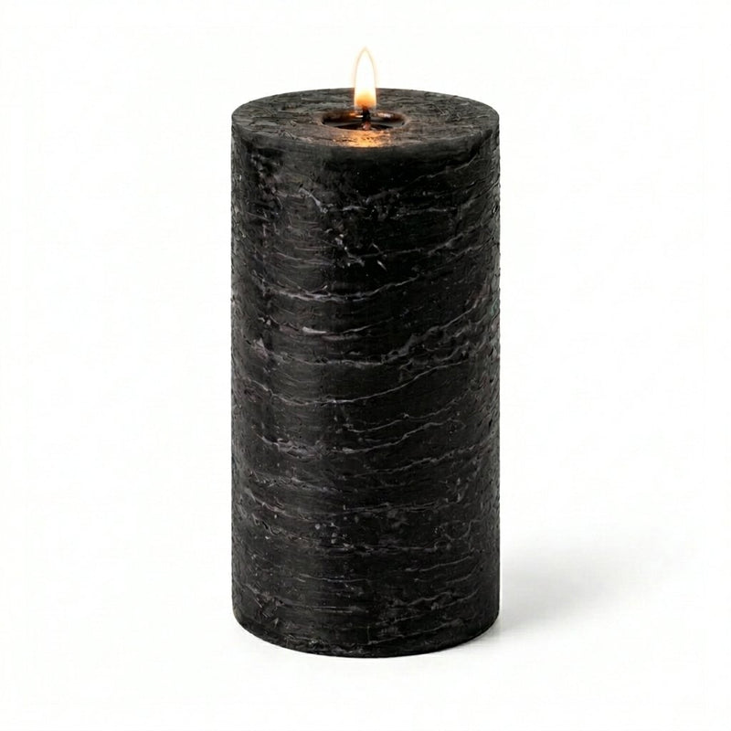 Richland Rustic Pillar Candle 3"x 6" Black - thumbnail number 2